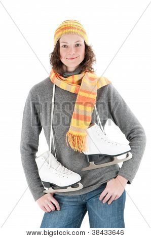 Woman With Ice Skates