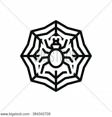 Black Line Icon For Spider Cobweb Prejudicial Spider-web Web Net Halloween Danger Insect Creature Na