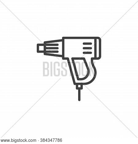 Heat Gun Line Icon. Linear Style Sign For Mobile Concept And Web Design. Hot Air Gun Outline Vector 