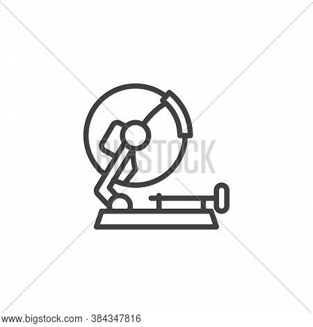 Stationary Circular Saw Line Icon. Linear Style Sign For Mobile Concept And Web Design. Mitre Saw Ou