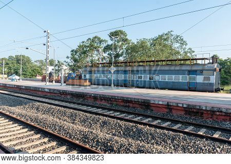 Kandra, West Bengal, India - September 4, 2020; Picture Of A Secluded Railway Station In A Rural Are