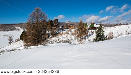 View Of Ulagan Highlands In Altay Mountains In The Winter, Siberia, Russia
