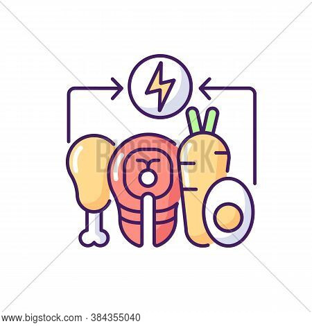 Energy Value Rgb Color Icon. Nutrient Food. Nourishment From Foodstuff. Healthy Eating. Carbohydrate