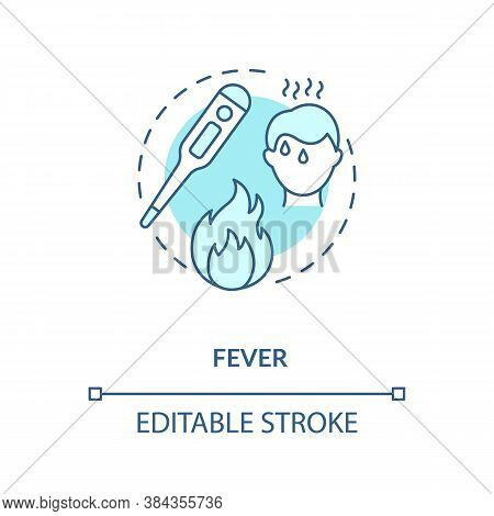 Fever Concept Icon. Flu Infection, Cold Symptom. Vaccination Contraindications Idea Thin Line Illust