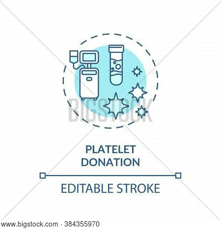 Platelet Donation Concept Icon. Medical Charity, Voluntary Blood Transfusion Idea Thin Line Illustra