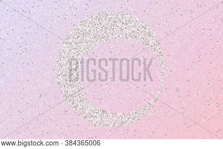 Silver Confetti Vector Pink Background. Rich Sparkle Banner. White Glow Paper Design. Splash Art Inv