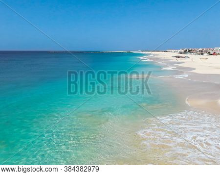 The Tranquillity Of The White Beach Of Vila Do Maio And The Transparent Ocean Waters