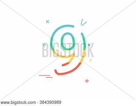 9st Anniversary Celebration Vector Font,  Greeting, Congratulation, Colorful Design With Confetti. B