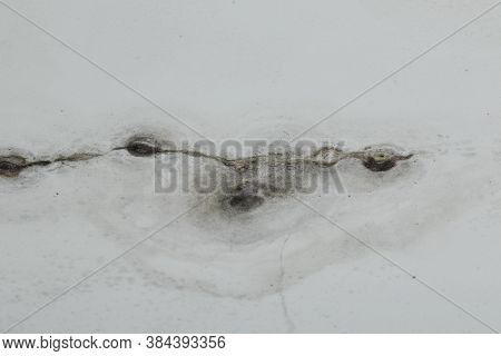 Water Infiltration And Leaks In The White Roof Of The House