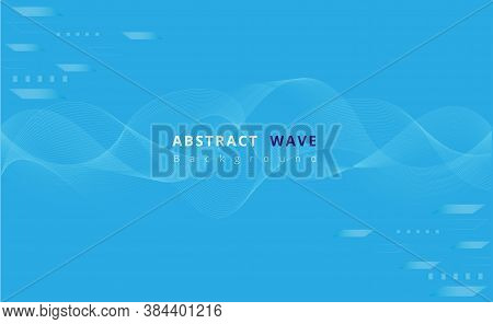 Abstract Wave Background Design. Abstract White Lines On A Blue Background. Line Art. Vector Illustr