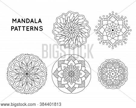 Flower Mandala Outline Patterns For Coloring Books