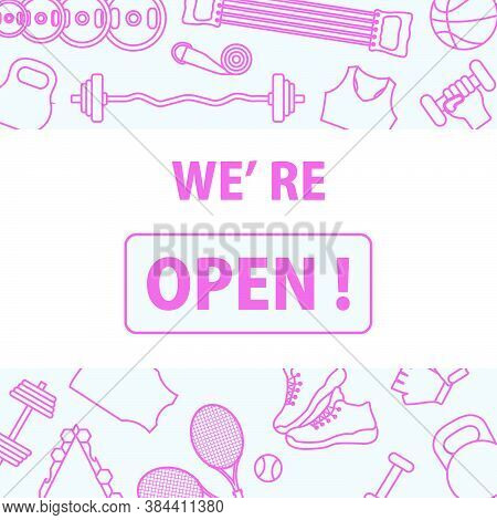 Vector Illustration Reopening Of Fitness Center, Sports Clubs After Coronavirus Quarantine. New Norm