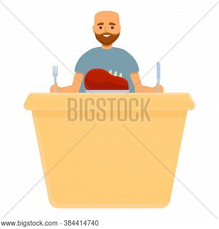 Gluttony Fresh Meat Icon. Cartoon Of Gluttony Fresh Meat Vector Icon For Web Design Isolated On Whit
