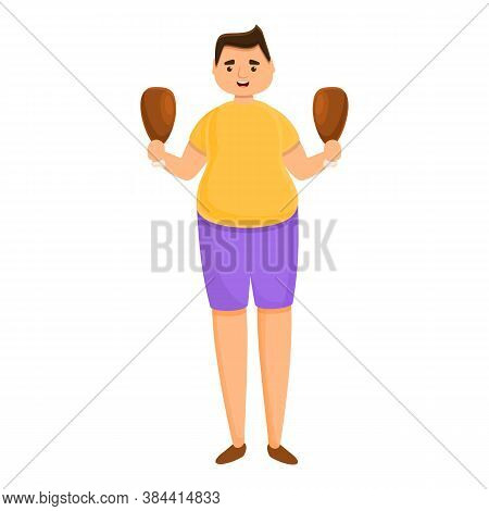Gluttony Chicken Legs Icon. Cartoon Of Gluttony Chicken Legs Vector Icon For Web Design Isolated On 