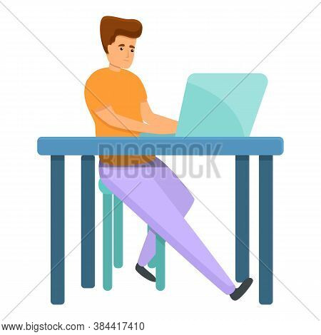 Distance Home Working Icon. Cartoon Of Distance Home Working Vector Icon For Web Design Isolated On 