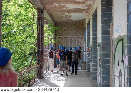 Beelitz, Germany - Jun 30, 2020: Lying Terraces For Patients. A Thematic Tour Of The History, Archit