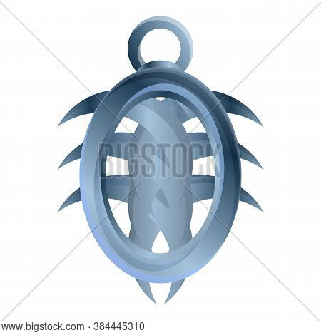 Silver Metal Amulet Icon. Cartoon Of Silver Metal Amulet Vector Icon For Web Design Isolated On Whit