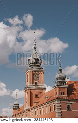 Beautiful Royal Castle In Warsaw In Poland On A Summer Warm Sunny Day