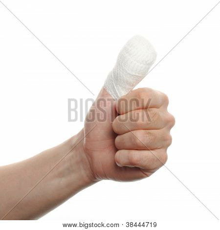 auf einen Finger Verband
