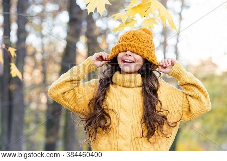 Autumn Fashion. Fall Is A Time For Fun. Fall Fashion For Kids. Autumn Style Of Child. Knitwear Warm 
