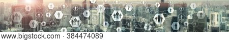 Modern Wireless Technologies. Means Of Communucation And Networking. People Icons Social Network.