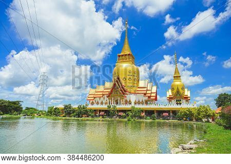Beautiful Scene In Wat Phrong Akat Temple. This Famous Temple Is In Bang Nam Priao District, Chachoe