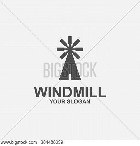 Windmill Logo Templae Design Vector Icon Illustration