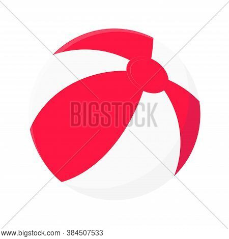 Inflatable Beach Ball Flat Style Design Vector Illustration Icon Sign Isolated On White Background. 
