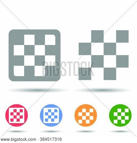 Round Chess Board Icon Vector Logo Isolated On Background