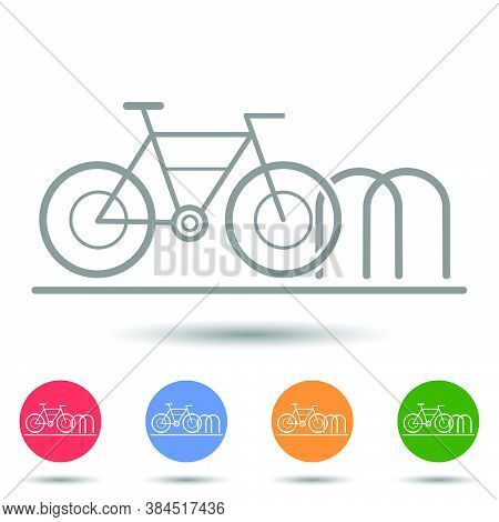 Bicycle Parking Icon Vector Logo Isolated On Background
