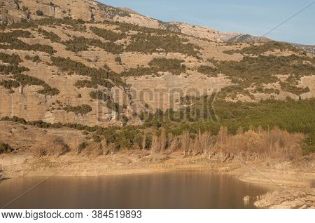 Reservoir of Vadiello in the Guatizalema river. Natural Park of the Mountains and Canyons of Guara. Huesca. Aragon. Spain.