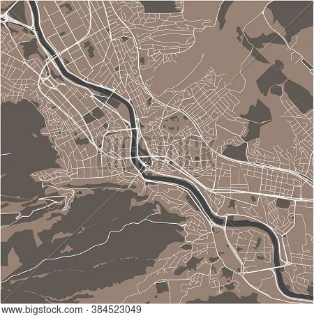 Map Of The City Of Tbilisi, Georgia