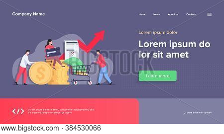 People Investing Their Money In Venture Fund Vector Illustration. Business People Financing High Pot