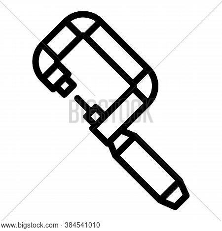 Measure Micrometer Icon. Outline Measure Micrometer Vector Icon For Web Design Isolated On White Bac