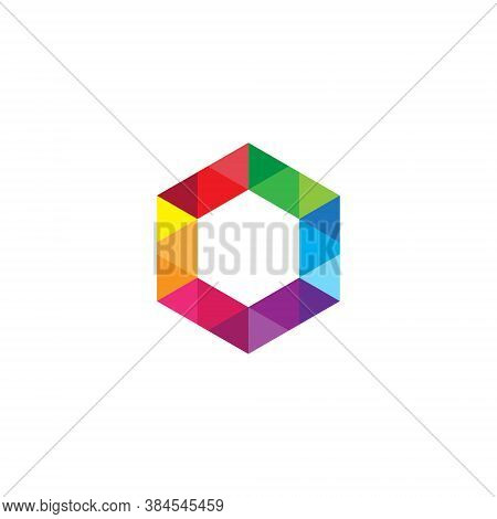 Hexagon Logo Element Perspective Geometric Pattern Abstract Design Vector Line Art Geometry Shape Gr