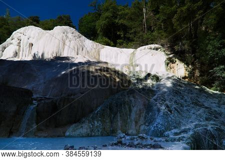 The Thermal Waters Of Bagni San Filippo In Tuscany, Italy. High Quality Photo