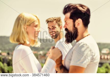 Interpersonal Relationship. Understanding And Support. Couple In Love. Third Wheel Man. Relationship