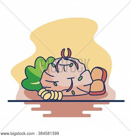Isolated Cebiche Peru Landscape Travel Icon- Vector