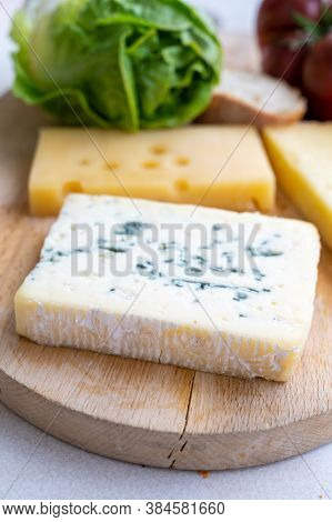 Cheese Collection, French Fol Epi  Cheese With Many Little Holes, Etorki, Tomme Noire Des Pyrenees A