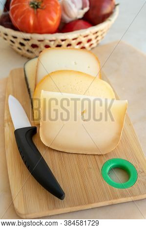 Cheese Collection, French Fol Epi  Cheese With Many Little Holes, Etorki, Tomme Noire Des Pyrenees A