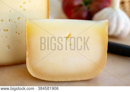 Cheese Collection, French Fol Epi  Cheese With Many Little Holes, Etorki, Tomme Noire Des Pyrenees A