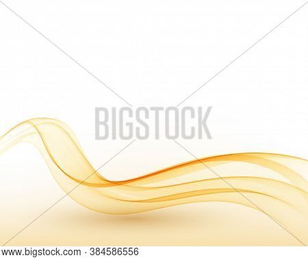 Abstract Orange Color Wave Design Element. Abstract Smooth Color Wavy Curve Flow Orange Motion Wave 