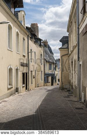 Sable Sur Sarthe, France, July 2019 - Street View Of The Town Of Sable Sur Sarthe, France