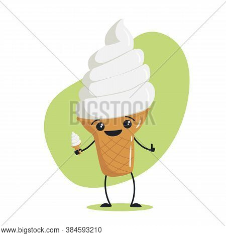 Vector Illustration: Ice Cream Character Cartoon Illustration.