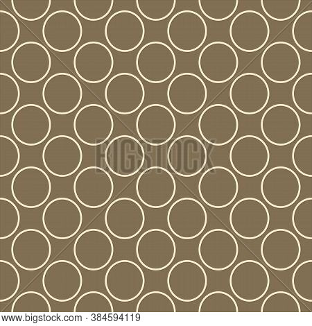 Seamless Geometric Vector Pattern. Abstract Background. Brown Circles Geometric Ornamental Vector Pa