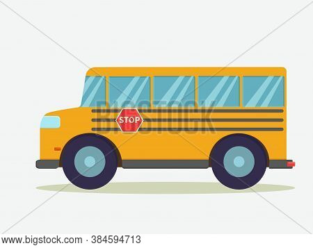 Flat Vector Illustration: School Bus. Back To School.