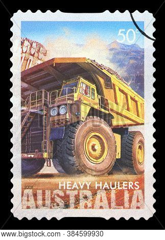 Australia - Circa 2008 : A Stamp Printed In Australia Shows Heavy Haulers Machinery Mining, Circa 20