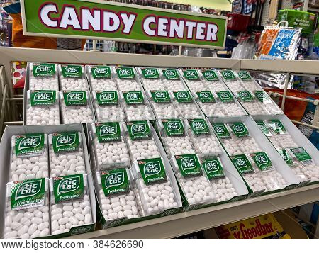 Orlando, Fl/usa - 6/25/20:  A Display Of Tic Tac Freshmints Breath Mints At A Retail Department Stor