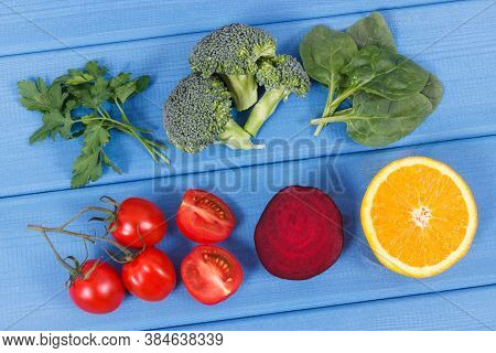 Nutritious Products Containing Vitamin B9 And Dietary Fiber, Healthy Nutrition Concept