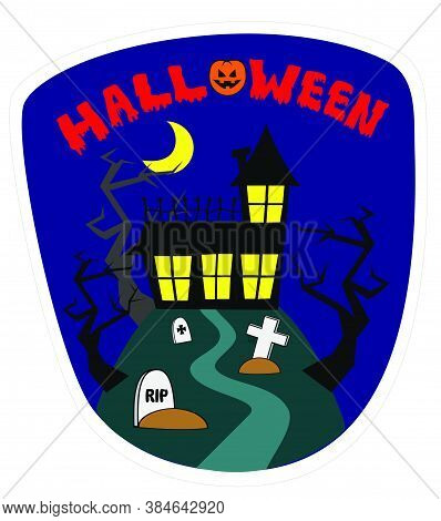 Halloween Trick Or Treat Haunted House In The Night